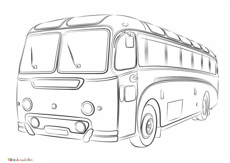 Coloriage de bus #02