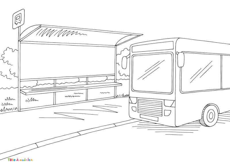 Coloriage de bus #03
