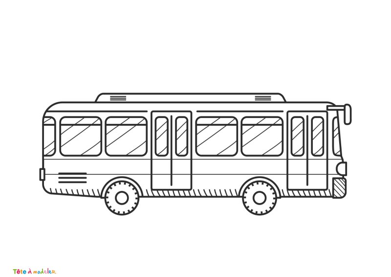 Coloriage de bus #04