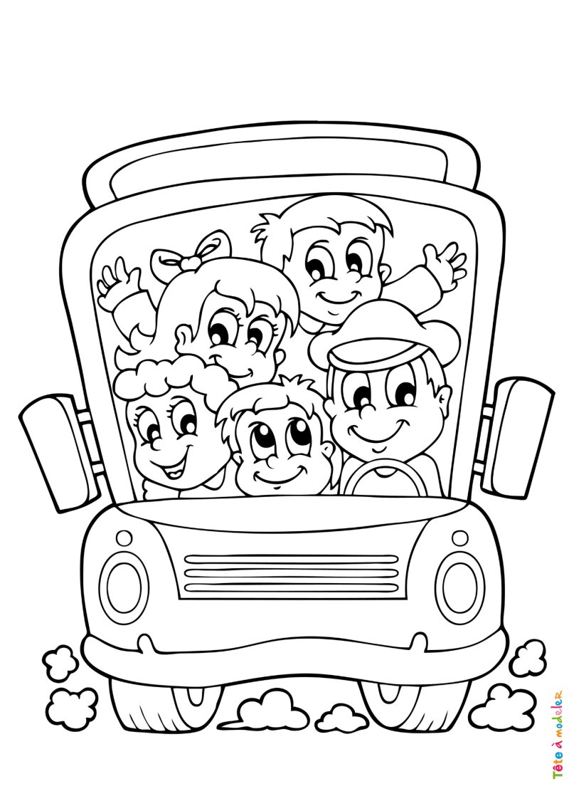 Coloriage de bus #08