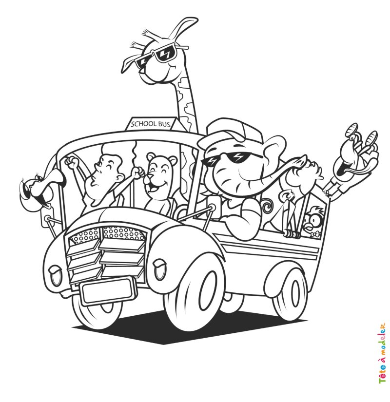 Coloriage de bus #09