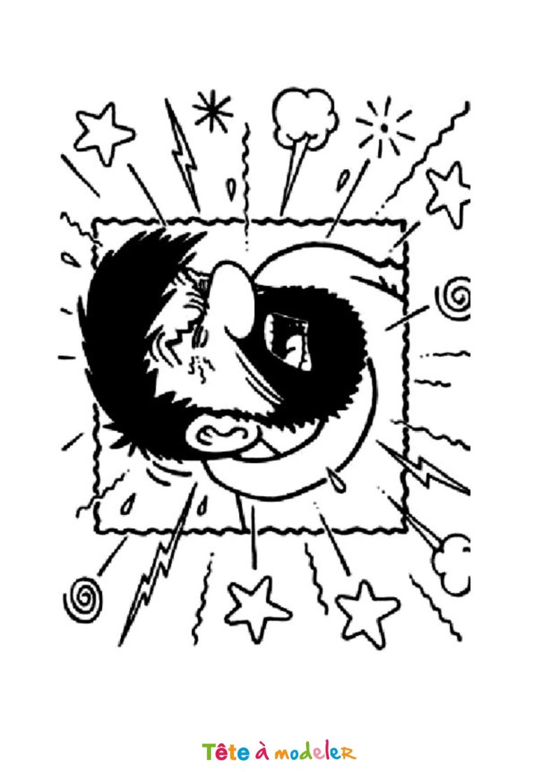 Coloriage de capitaine Haddock qui râle