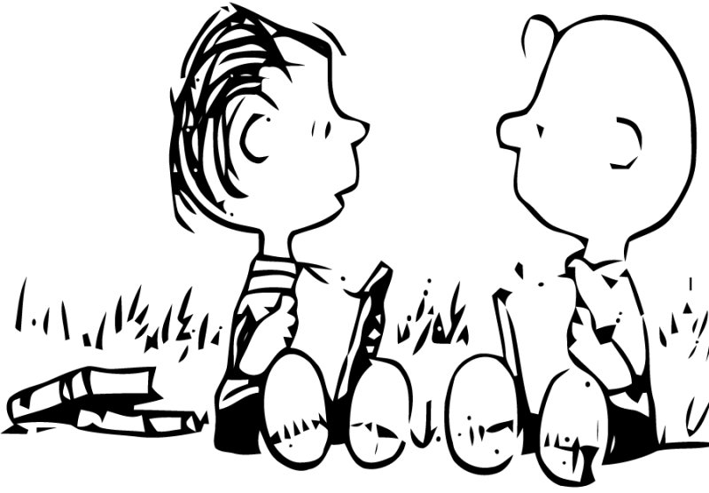 Coloriage de Charlie Brown et Linus