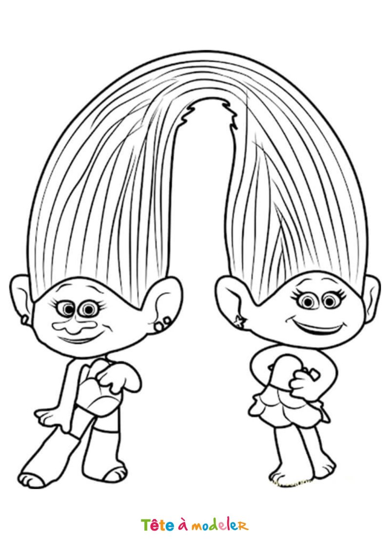 Coloriage de Chenille des Trolls