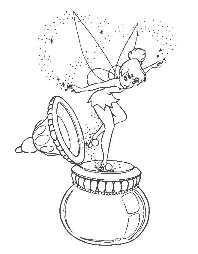 Coloriage de Clochette et la poudre de fée