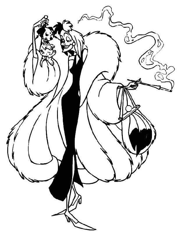 Coloriage de Cruella d'enfer