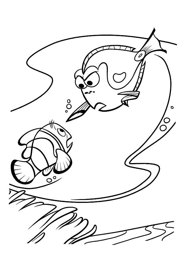 Coloriage de Dori et Némo