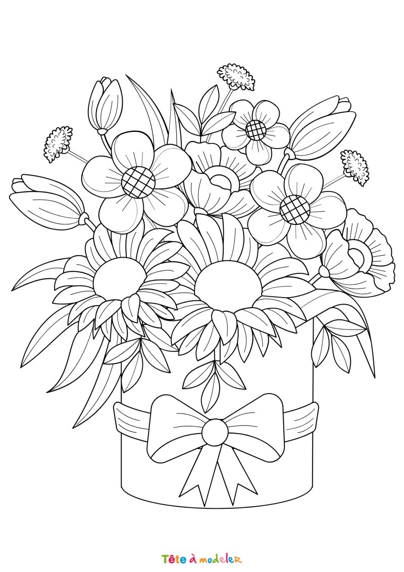 Coloriage de fleurs coupées