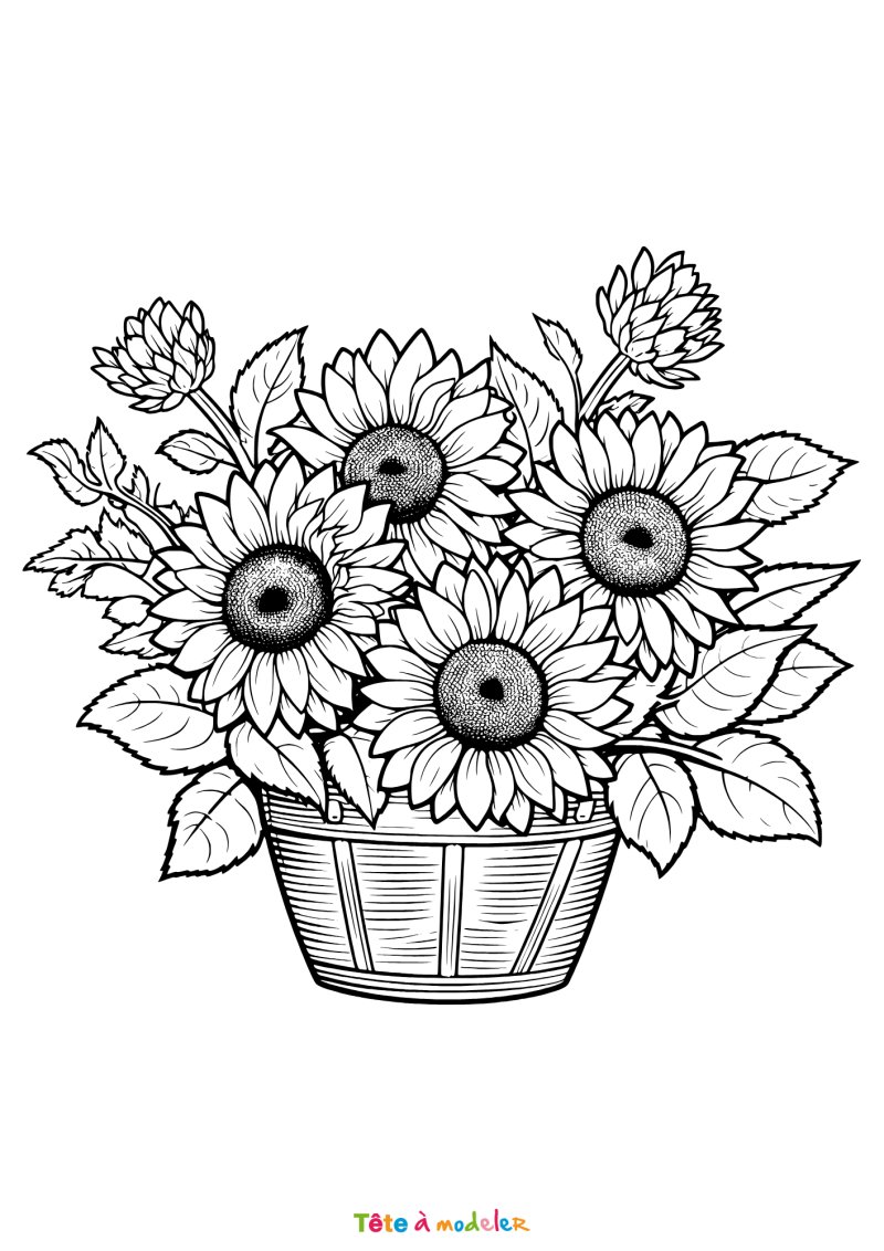 Coloriage de fleurs estivales