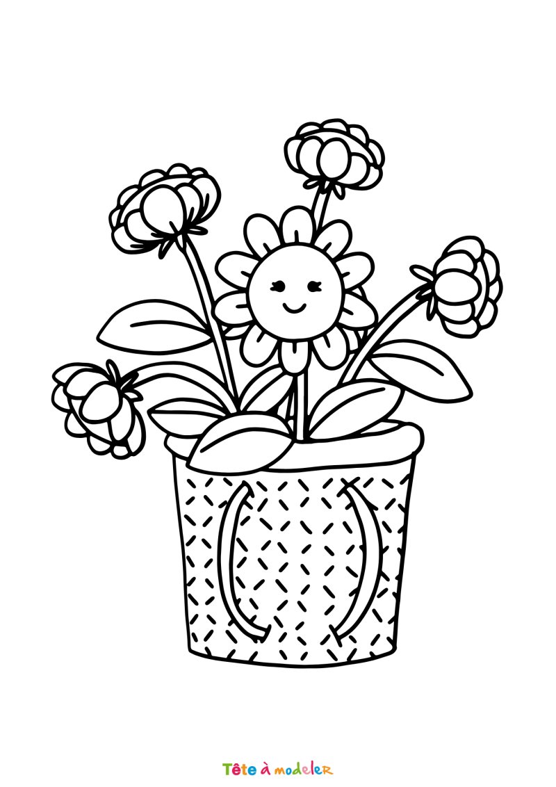 Coloriage de fleurs à imprimer