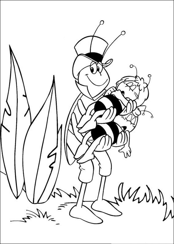 Coloriage de Flip, Maya et Willy