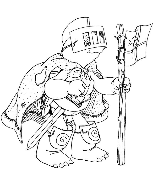 Coloriage de Franklin en chevalier