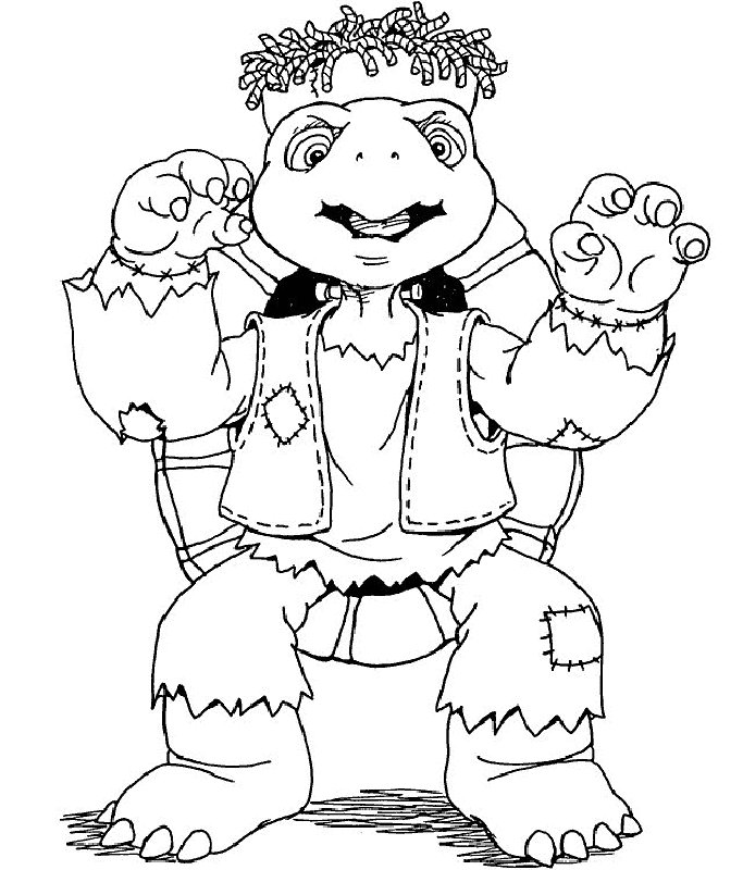 Coloriage de Franklin en zombie