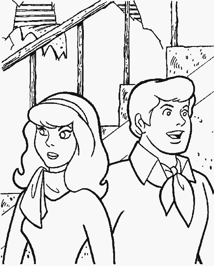 Coloriage de Fred Jones et Daphne Blake