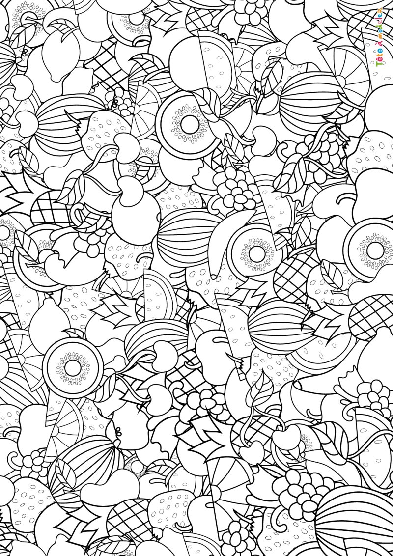 Coloriage de fruits d'été