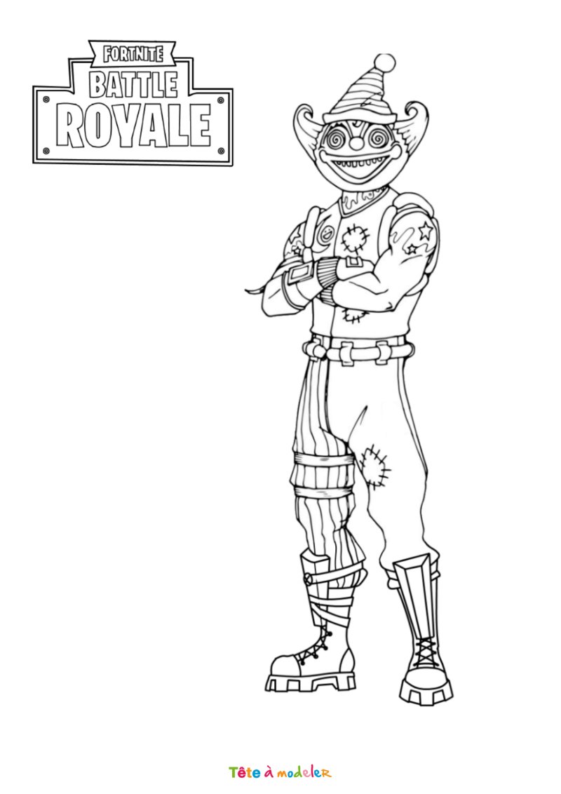 Coloriage de Grippe Fou de Fortnite