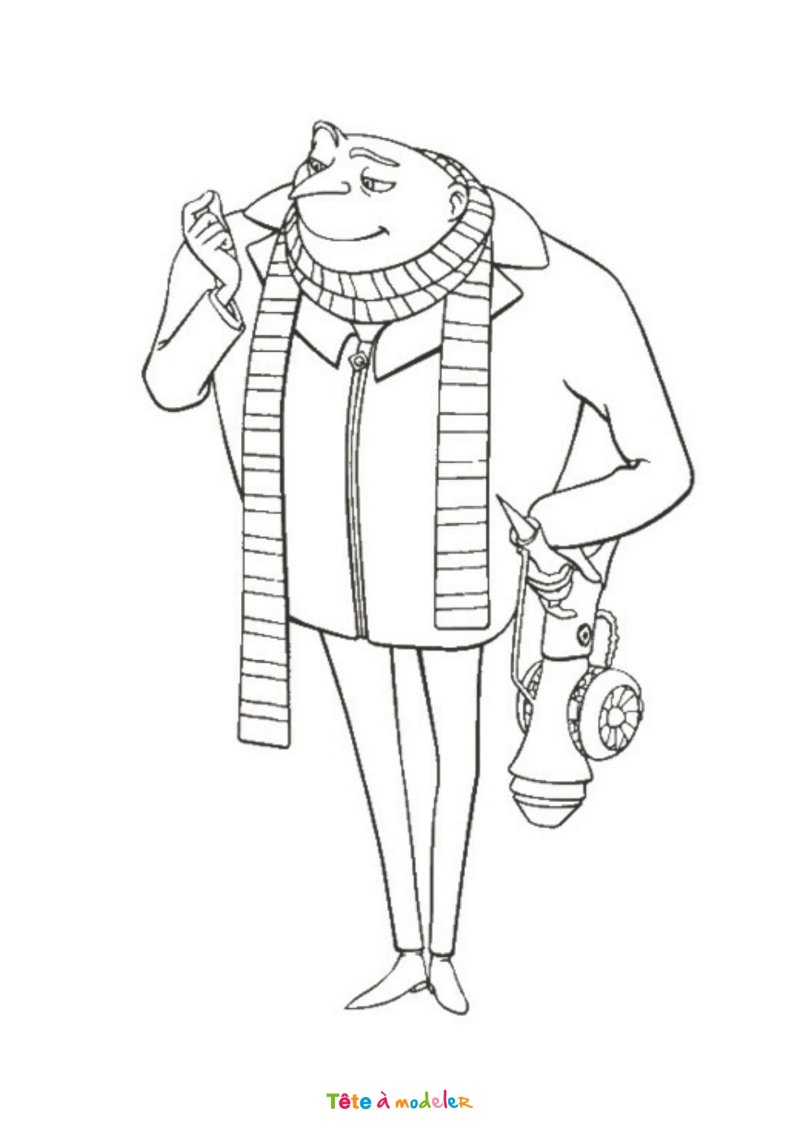 Coloriage de Gru et son pistolet