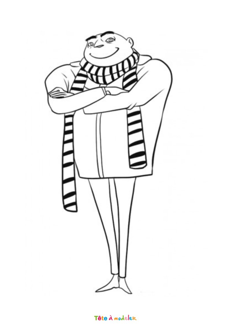 Coloriage de Gru qui sourit