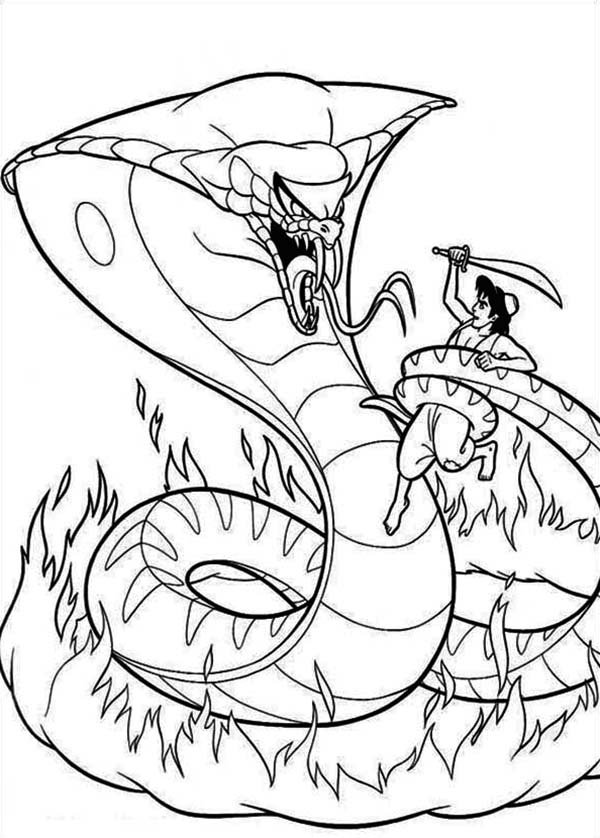 Coloriage de Jafar en seprent