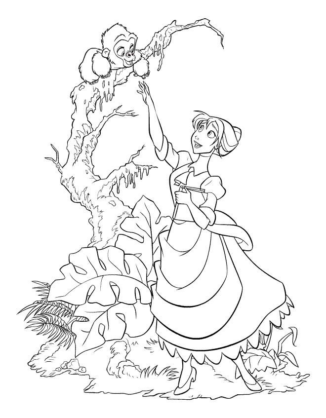 Coloriage de Jane et Le Petit de Kerchak