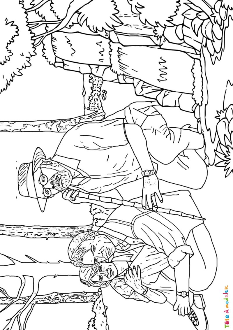 Coloriage de John, Alan et Ellie de Jurassic Park