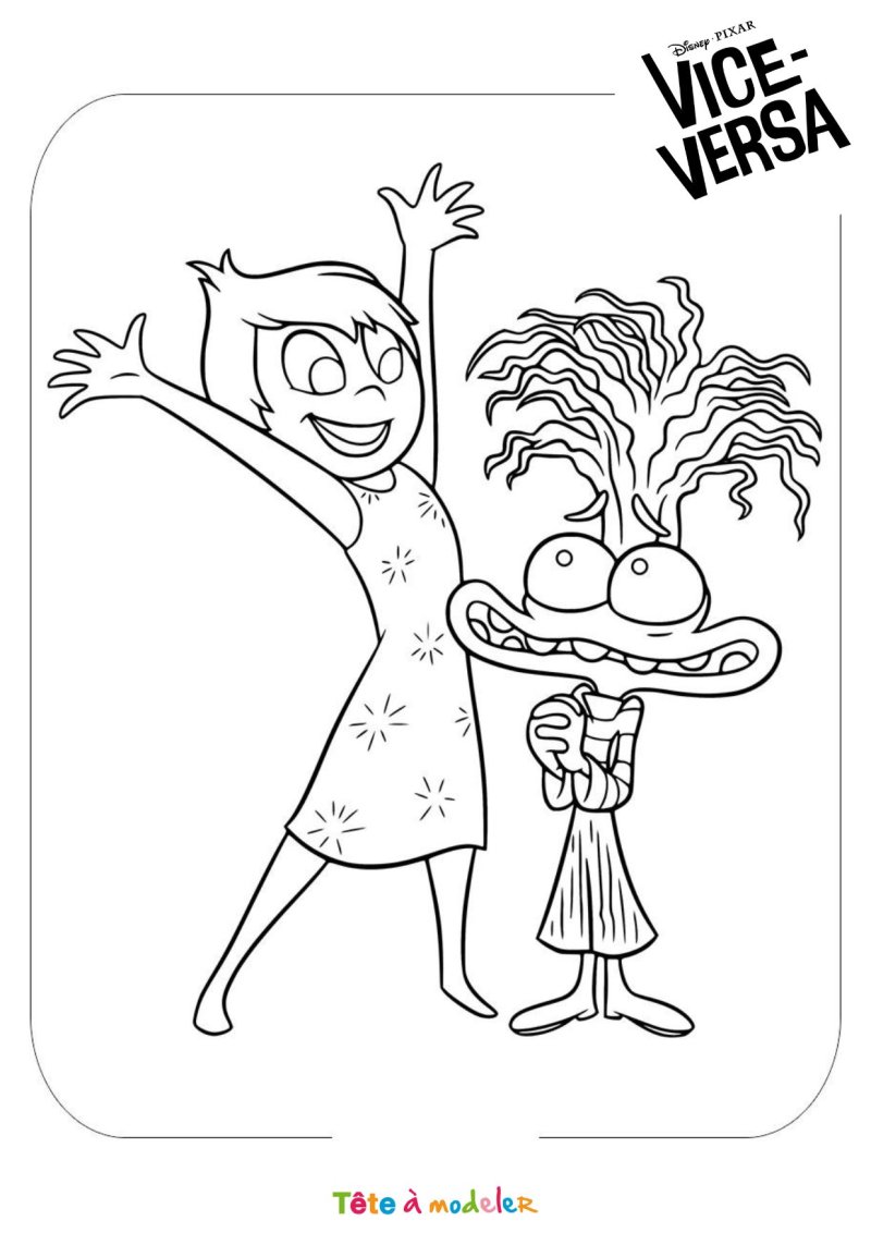 Coloriage de Joie avec Anxiété