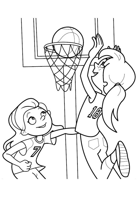 Coloriage de joueuses de basket