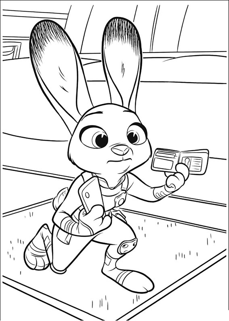 Coloriage de Judy de Zootopie