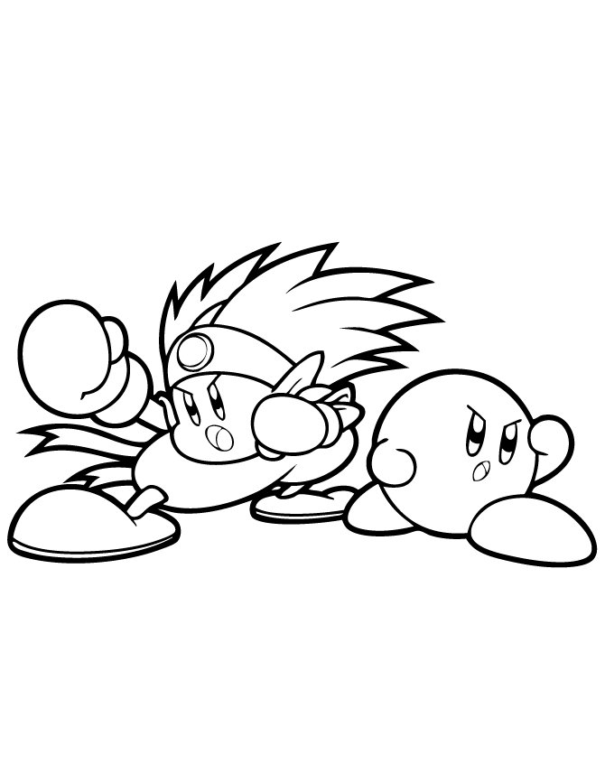 Coloriage de Kirby en boxer