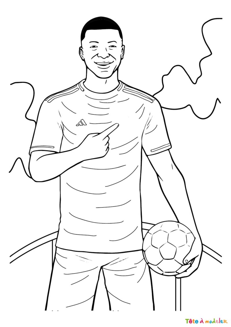 Coloriage de Kylian Mbappe