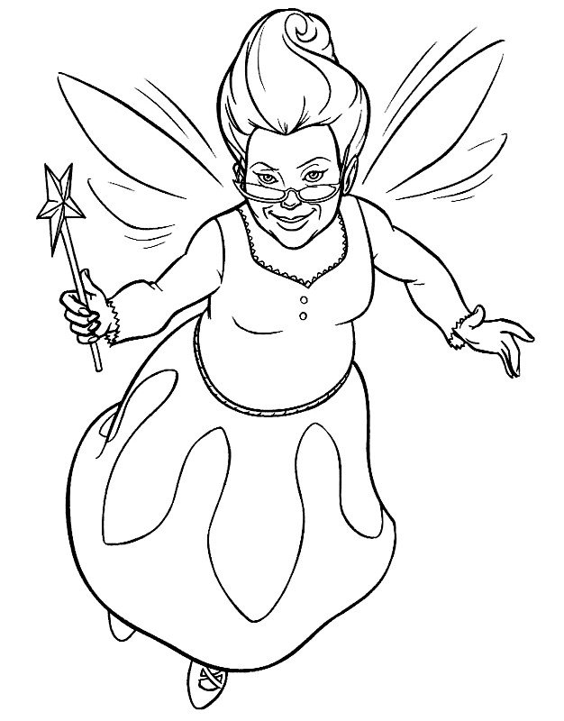 Coloriage de La Bonne Fée de Shrek 