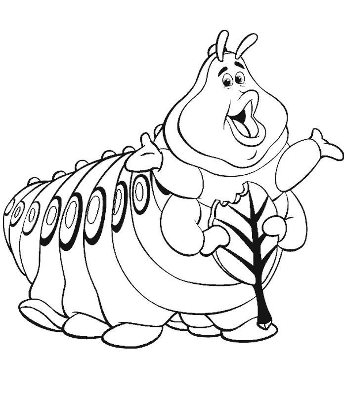 Coloriage de la chenille d'Alice au pays des merveilles 