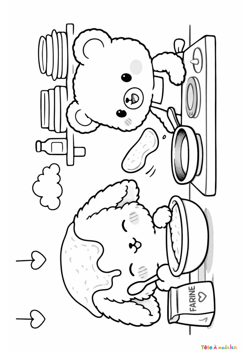 coloriage de la cr&egrave;pe sur la t&ecirc;te