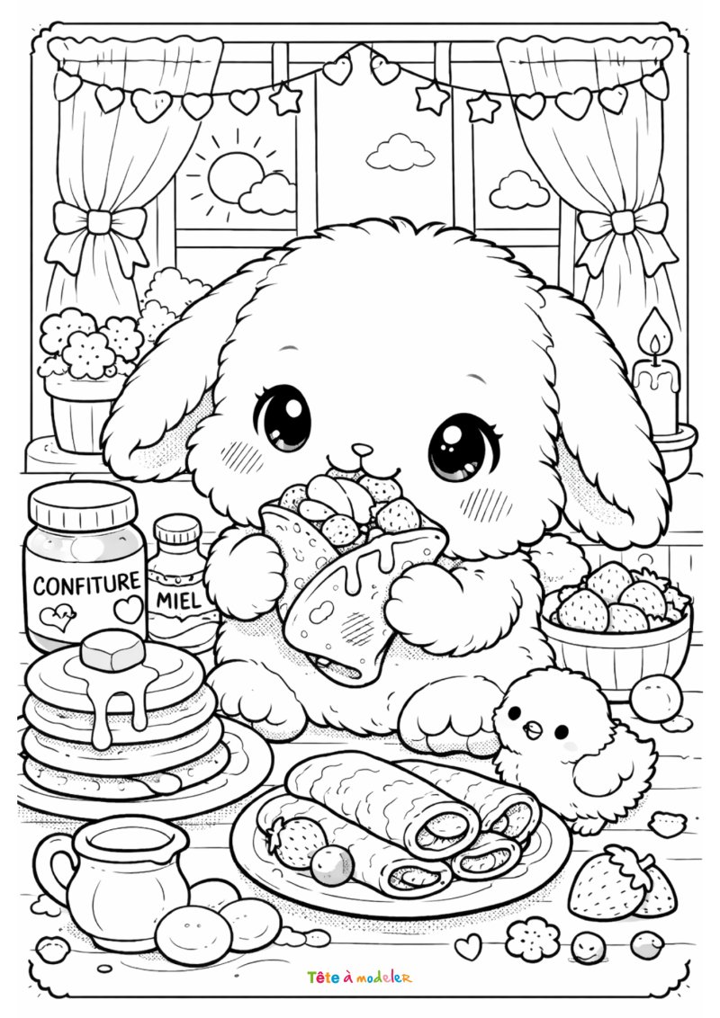 coloriage de la pile de cr&egrave;pes