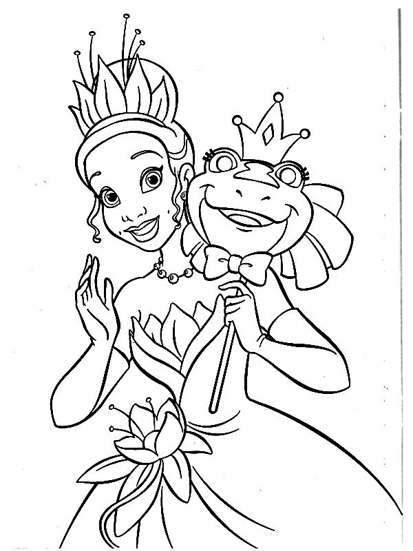 Coloriage de la princesse et la grenouille