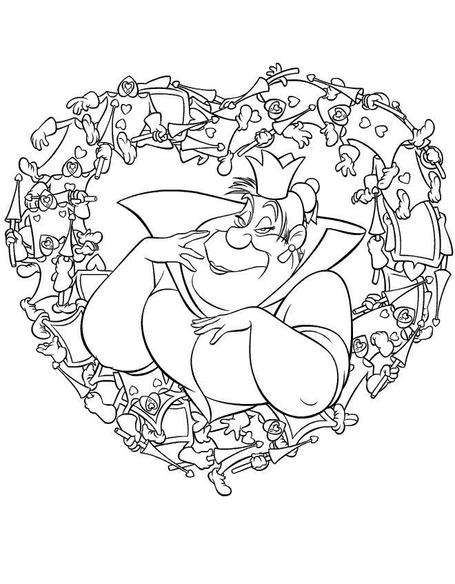 Coloriage de la Reine Blanche d'Alice au Pays des merveilles