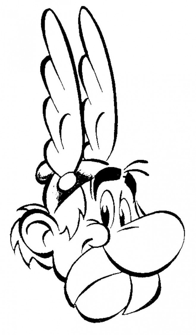Coloriage de la tête d'Asterix