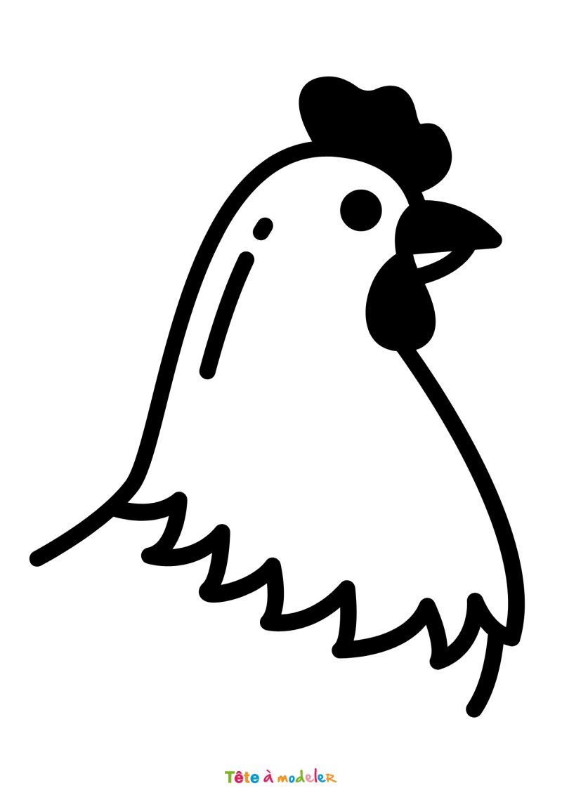 Coloriage de la tête d'une poule de Pâques