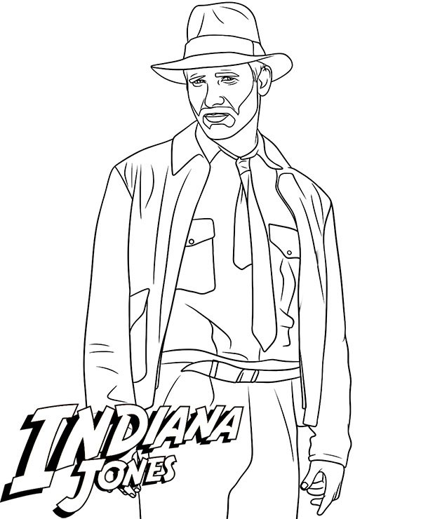 Coloriage de l'aventurier Indiana Jones