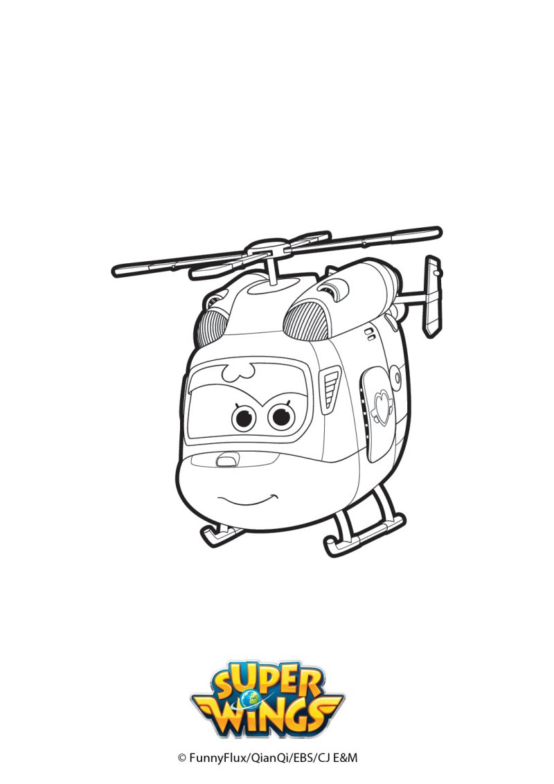 Coloriage de l'helicoptère Dizzy