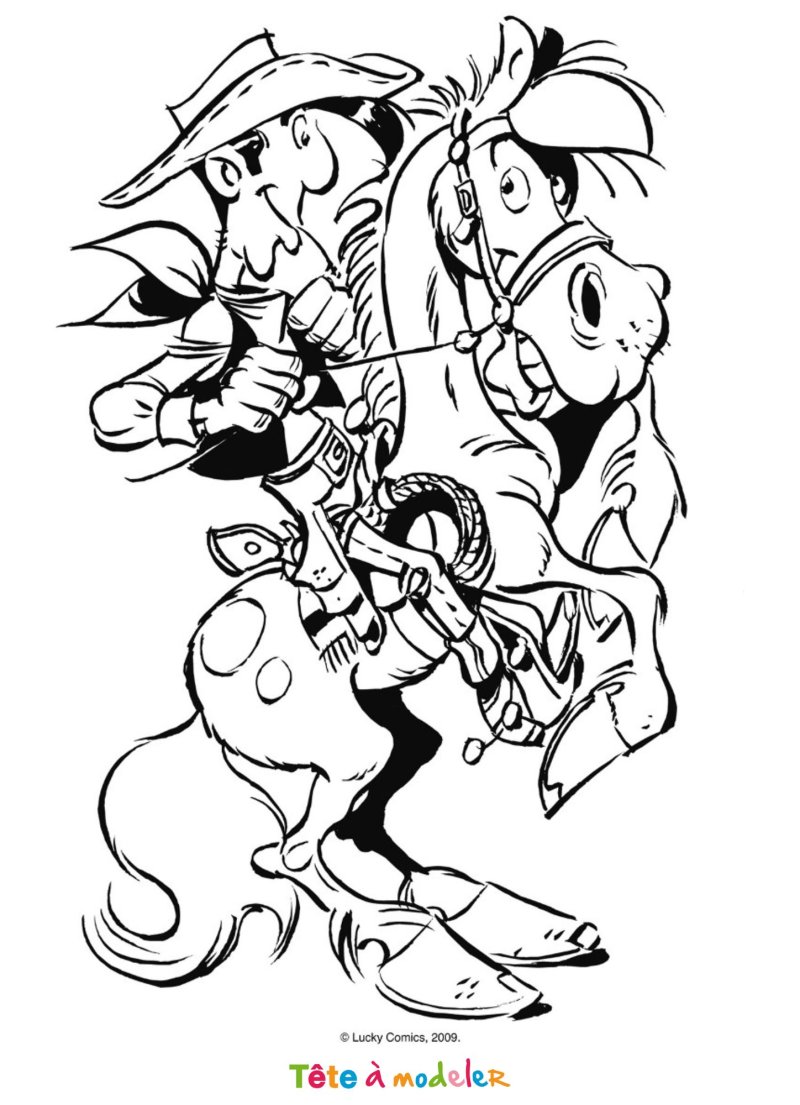 Coloriage de Lucky Luke et Jolly Jumper