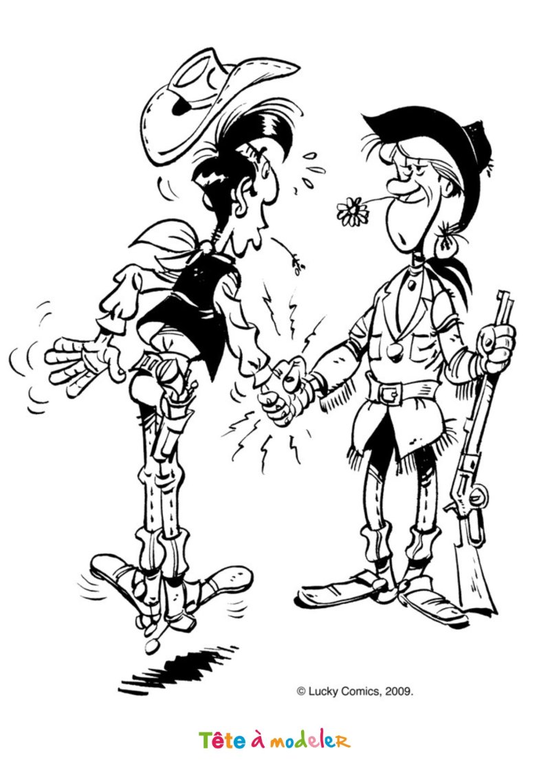 Coloriage de Lucky Luke facile