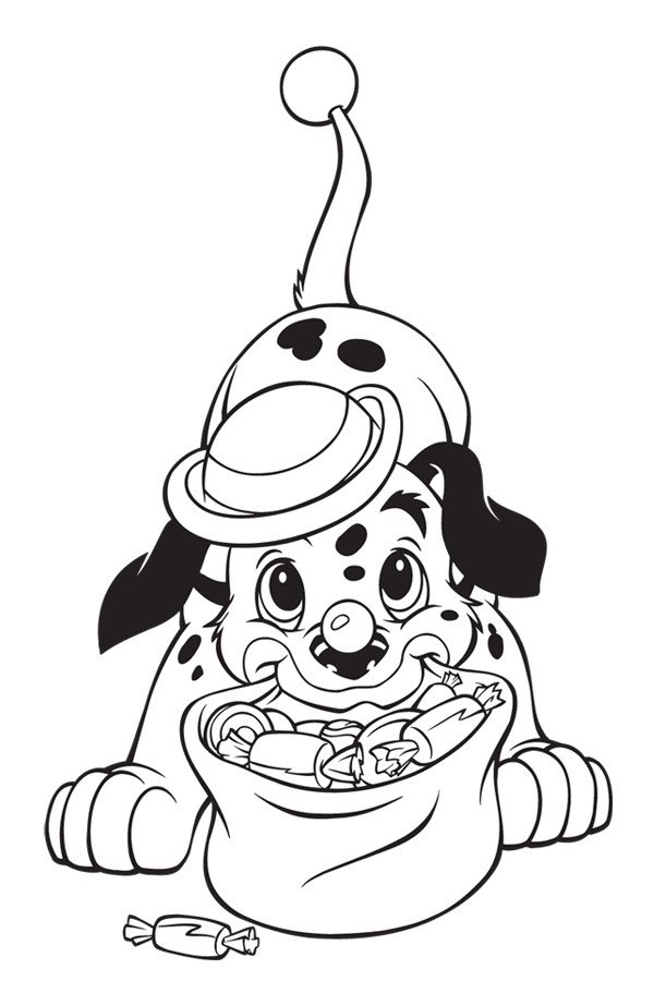 Coloriage de Lucky qui fait le clown