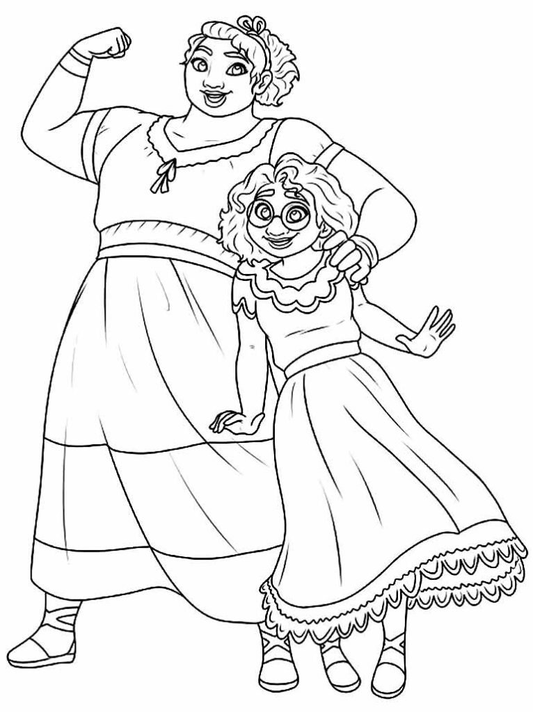 Coloriage de Luisa et Mirabel Madrigal - Encanto