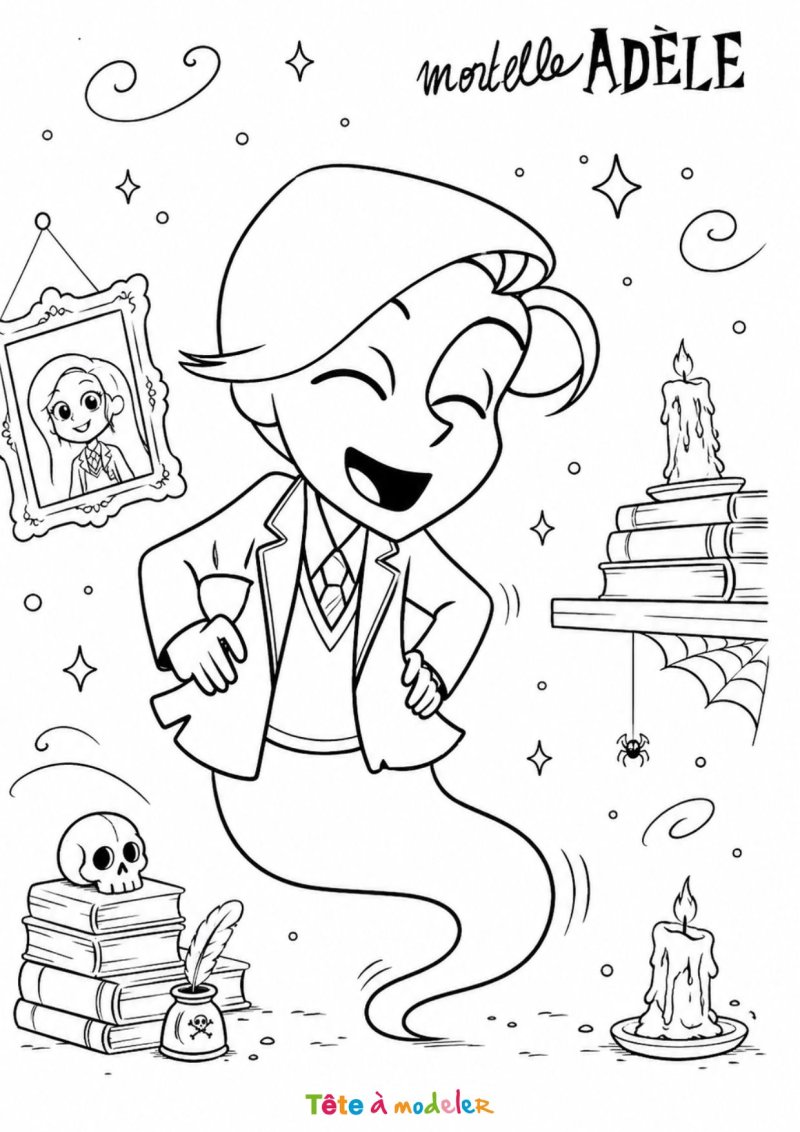 Coloriage de Magnus, l'ami imaginaire de Mortelle Adèle