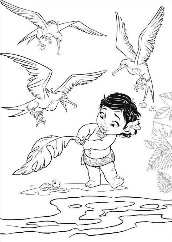 Coloriage de Maona bébé