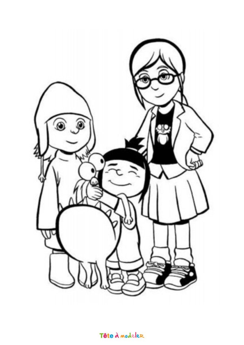 Coloriage de Margot, Edith et Agnes