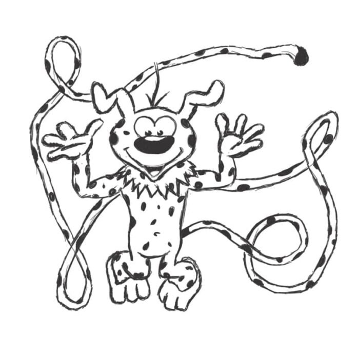 Coloriage de Marsupilami qui grimace 