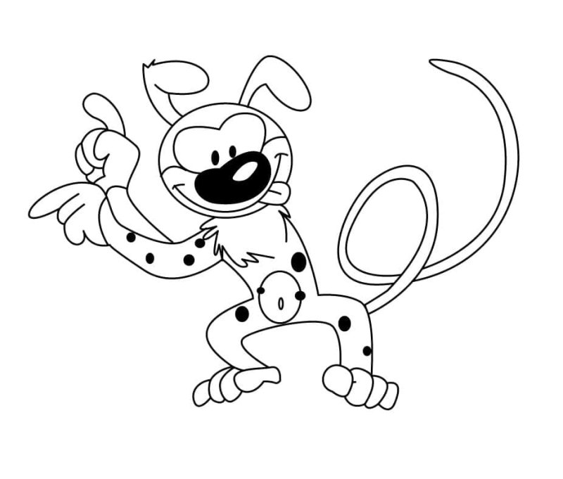 Coloriage de Marsupilami rigolo