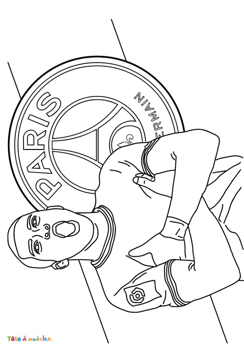 Coloriage de Mbappe du PSG